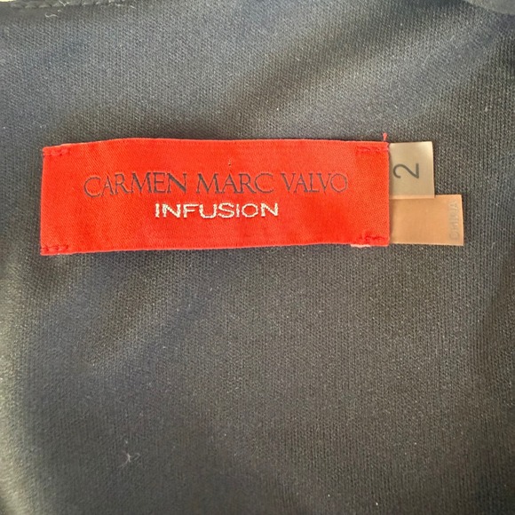 CARMEN MARC VALVO Infusion Black Ruffle Dress Size 2 Prom Elegant Formal Gown - Picture 7 of 16